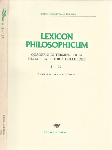 Lexicon Philosophicum - Quaderni di terminologia Filosofica e Storia delle … | Immagine principale