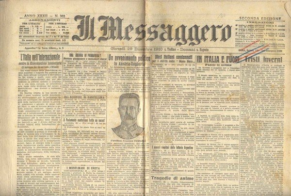 Il Messaggero Anno XXXII n. 362 | Immagine principale