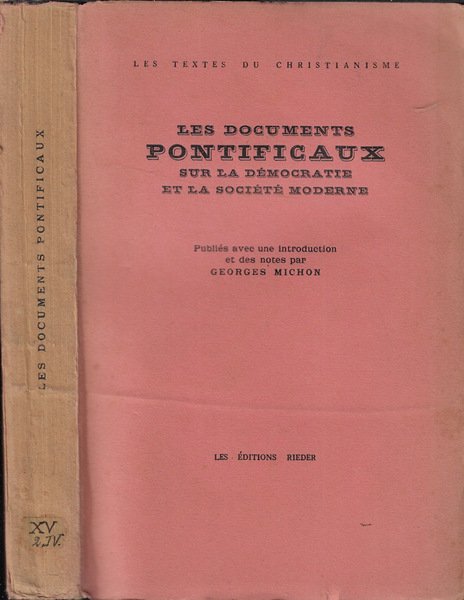 Les documents pontificaux sur la démocratie et la Société moderne