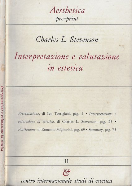 Interpretazione e valutazione in estetica