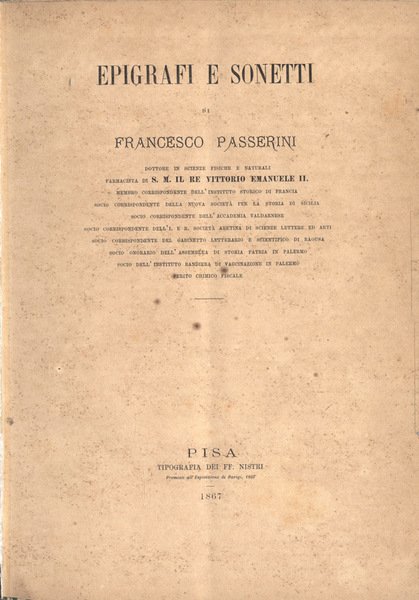 Epigrafi e sonetti