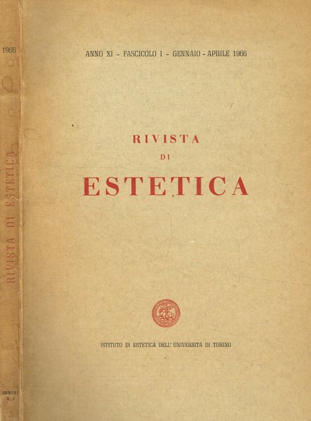 Rivista di estetica anno XI fasc.I
