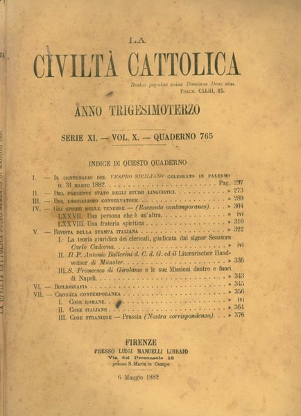 La Civiltà Cattolica 1882