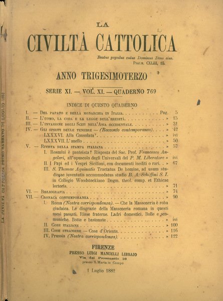 La Civiltà Cattolica 1882