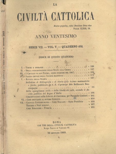 La Civiltà Cattolica 1869