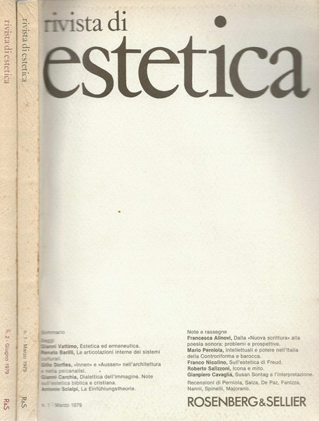 Rivista di estetica N.1,2 1979