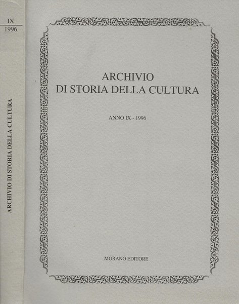 Archivio di storia della cultura Anno IX- 1996 | Immagine principale