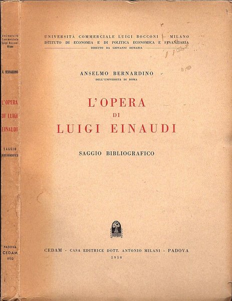 L' opera di Luigi Einaudi