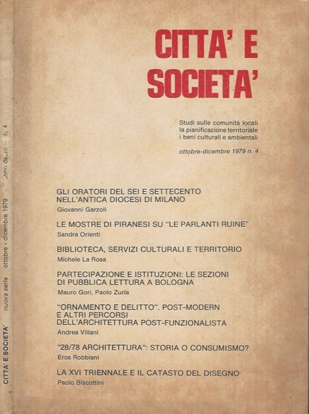 Città e Società - n. 4, ottobre-dicembre 1979 | Immagine principale