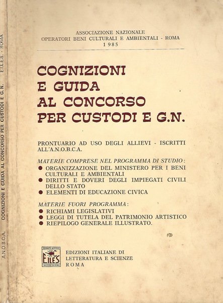 Cognizioni e guida al concorso per custodi e g.n. | Immagine principale