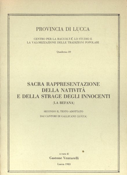 Sacra rappresentazione della natività e della strage degli innocenti ( …