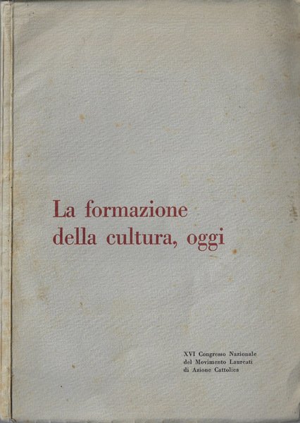 La formazione della cultura, oggi
