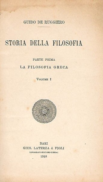 Storia della Filosofia vol. I