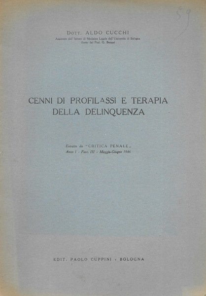Cenni di profilassi e terapia della delinquenza | Immagine principale