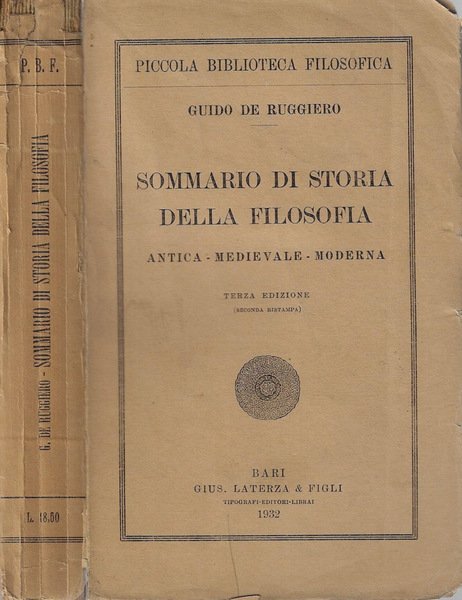 Sommario di storia della filosofia