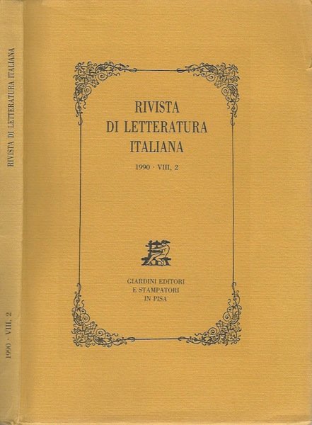 Rivista di letteratura italiana 1990 - VIII, 2