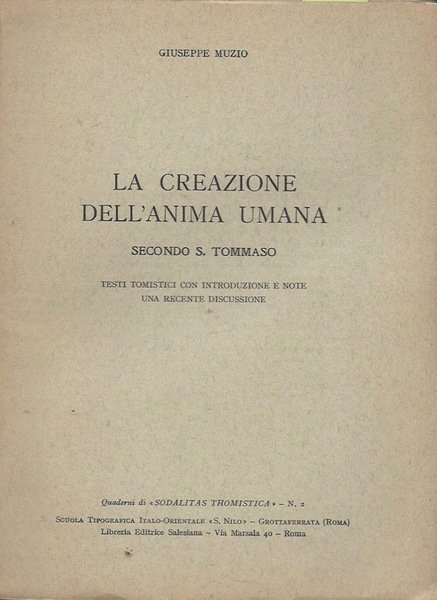 La creazione dell'anima umana secondo S. Tommaso | Immagine principale