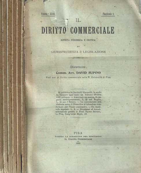 Il Diritto commerciale Rivista periodica e critica di Giurisprudenza e …