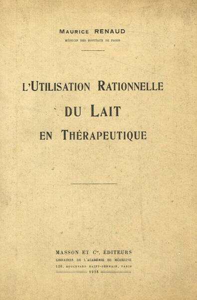 L'utilisation rationnelle du lait en therapeutique | Immagine principale
