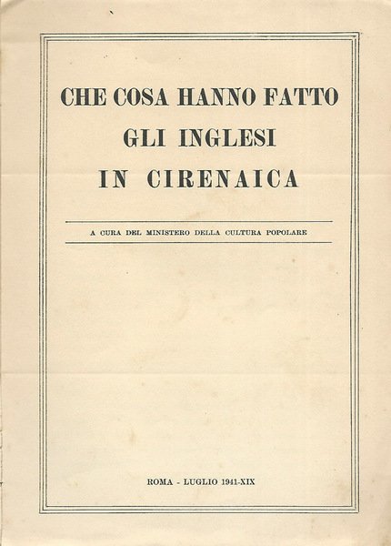 Che cosa hanno fatto gli inglesi in Cirenaica