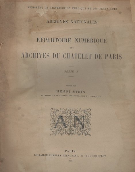 Repertoire numerique des archives du chatelet de Paris, serie Y | Immagine principale