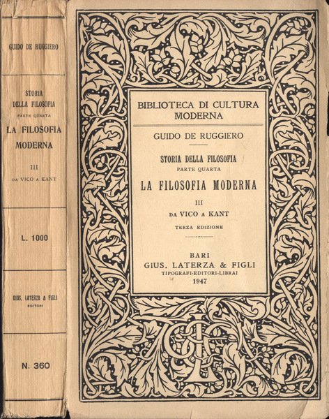 Storia della filosofia parte quarta. La filosofia moderna Vol. III