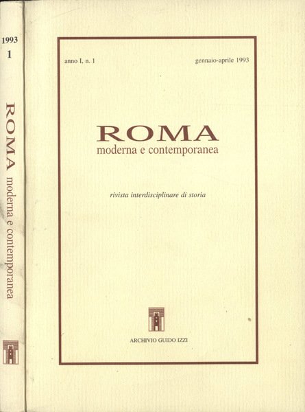 Roma moderna e contemporanea Anno I n. 1