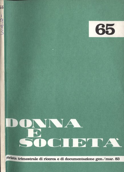 Donna e società Anno 17 n. 65