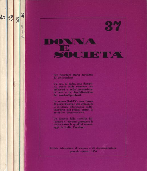 Donna e società Anno 1976 n. 37 - 38 - …