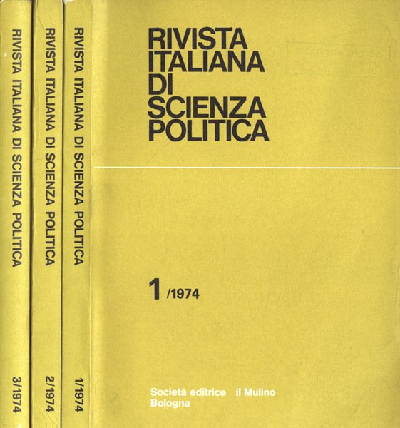 Rivista italiana di scienza politica Anno 1974 n. 1 - …