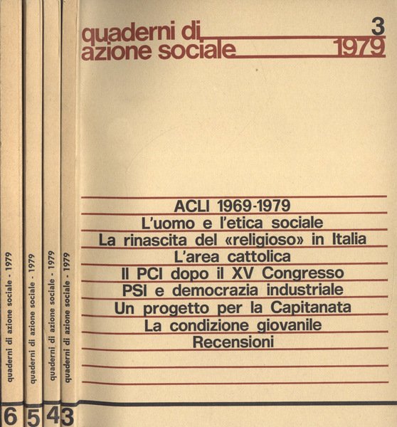 Quaderni di Azione Sociale Anno 1979 n. 3, 4, 5, … | Immagine principale