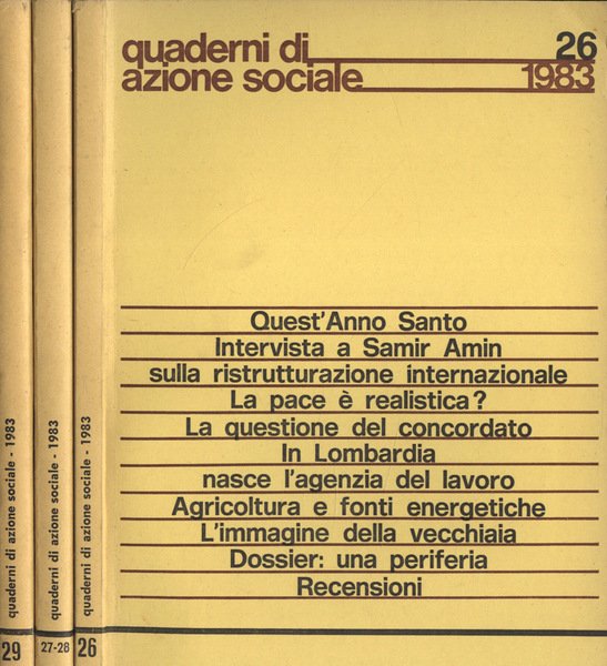 Quaderni di Azione Sociale Anno 1983 n. 26, 27 - … | Immagine principale