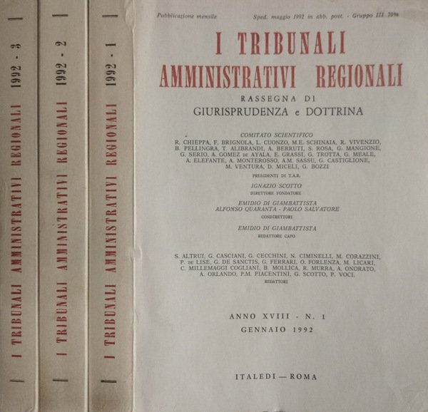I tribunali amministrativi regionali Rassegna di giurisprudenza e dottrina