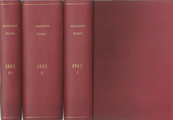La legislazione italiana. Anno 1962