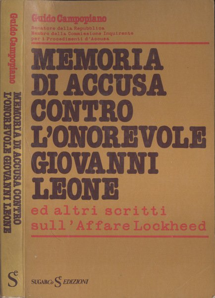 Memoria di accusa contro l' Onorevole Giovanni Leone | Immagine principale