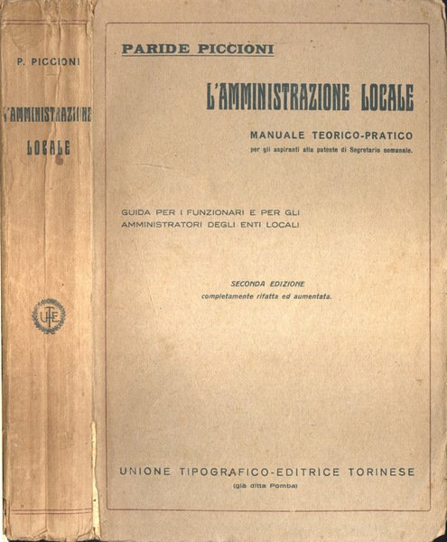 L' amministrazione locale Manuale teorico - pratico | Immagine principale