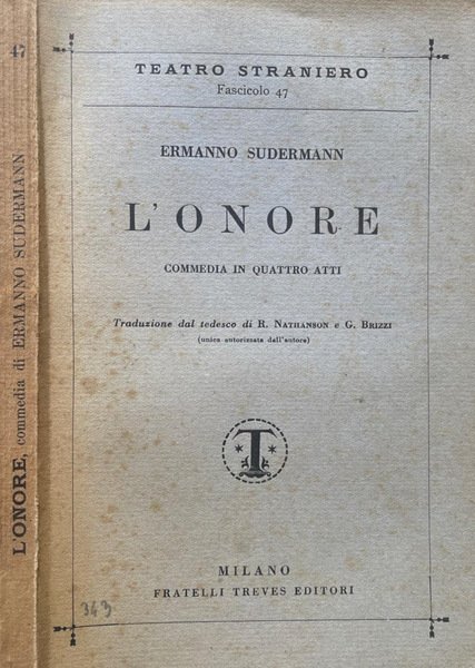 L'onore Commedia in quattro atti