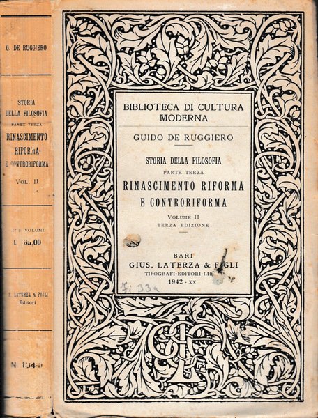 Storia della filosofia vol II Rinascimento riforma e controriforma