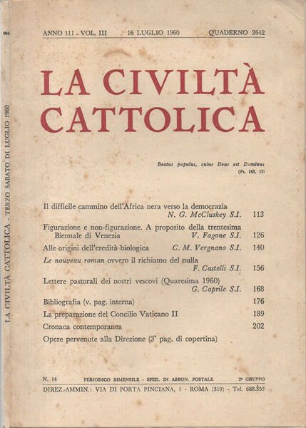 La Civiltà Cattolica - 1960