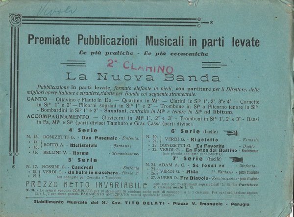 Premiate pubblicazioni musicali in parti levate | Immagine principale