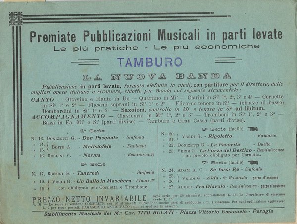 Premiate pubblicazioni musicali in parti levate | Immagine principale