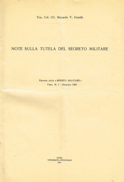 Note sulla tutela del segreto militare