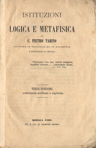 Istituzioni e logica e metafisica