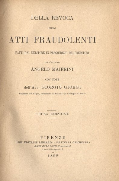 Della revoca degli atti fraudolenti