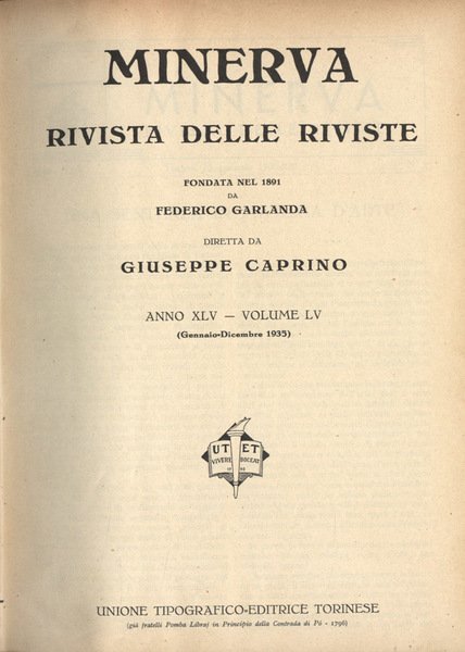 Minerva 1935 Anno XLV Volume LV