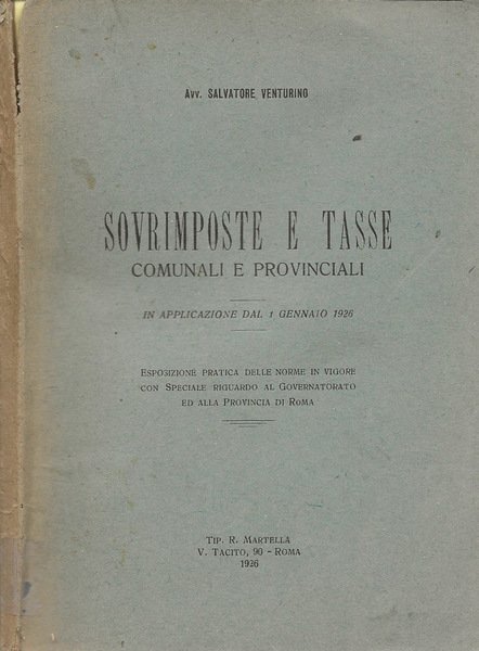 Sovrimposte e tasse comunali e provinciali in applicazione dal 1 …