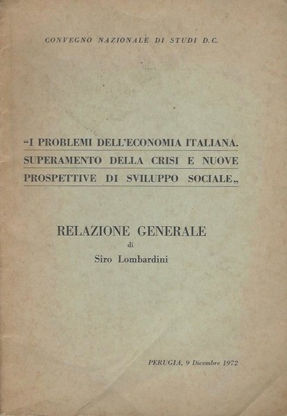 I problemi dell'economia italiana. Superamento della crisi e nuove prospettive … | Immagine principale
