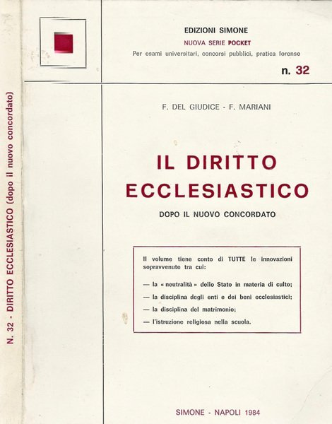 Il Diritto Ecclesiastico dopo il nuovo concordato