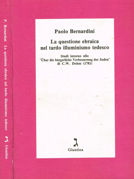 La questione ebraica nel tardo illuminismo tedesco