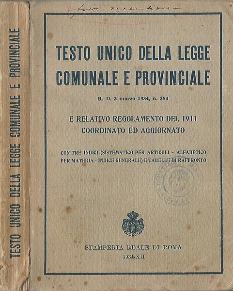 Testo unico della legge comunale e provinciale